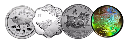 2019 Year of the Pig coins